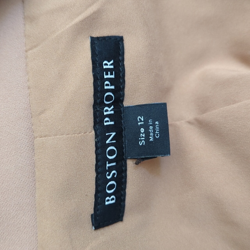 Boston Proper Tan Double-Breasted Blazer - Picture 11 of 12